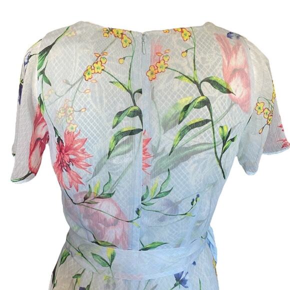 White House Black Market Flutter Wrap Midi Springtime Size 2 NWTs Retails 190$ - Picture 6 of 10